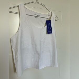 NWT Joe Fresh White Scoop Neck Tank built in sports bra